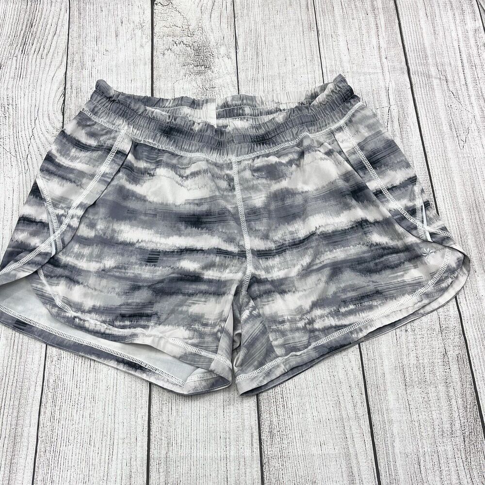 Athleta Training High-Rise Shorts Sz M White Gray Performance Gym